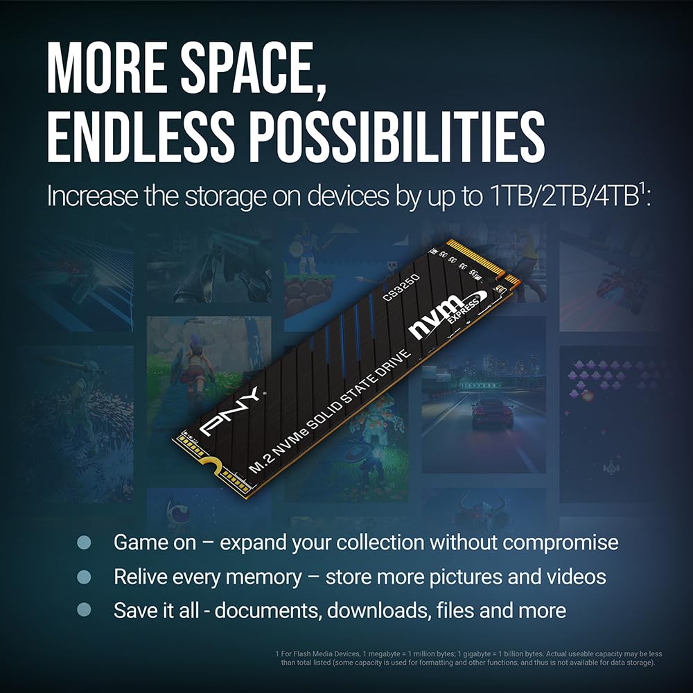 Amazon.com: PNY CS3250 1TB Gen5 SSD PCIe NVMe M.2 2280 – Up to