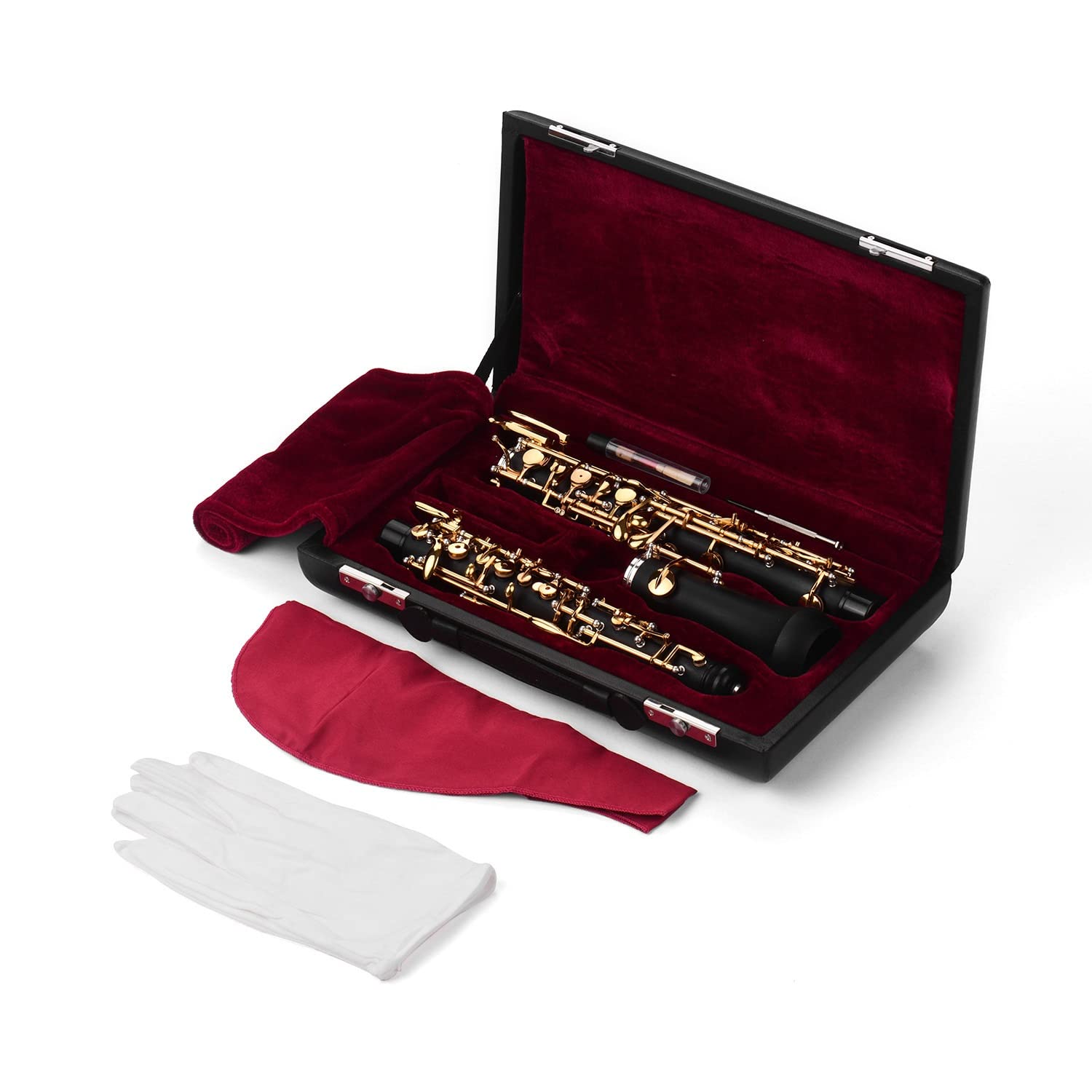 Strumento Oboe Strumento Placcato in Stile Semi-Automatico per Tasti Tasti a Oboe C Professionale Strumento di Legno Principiante di Oboe (Color : Gold)