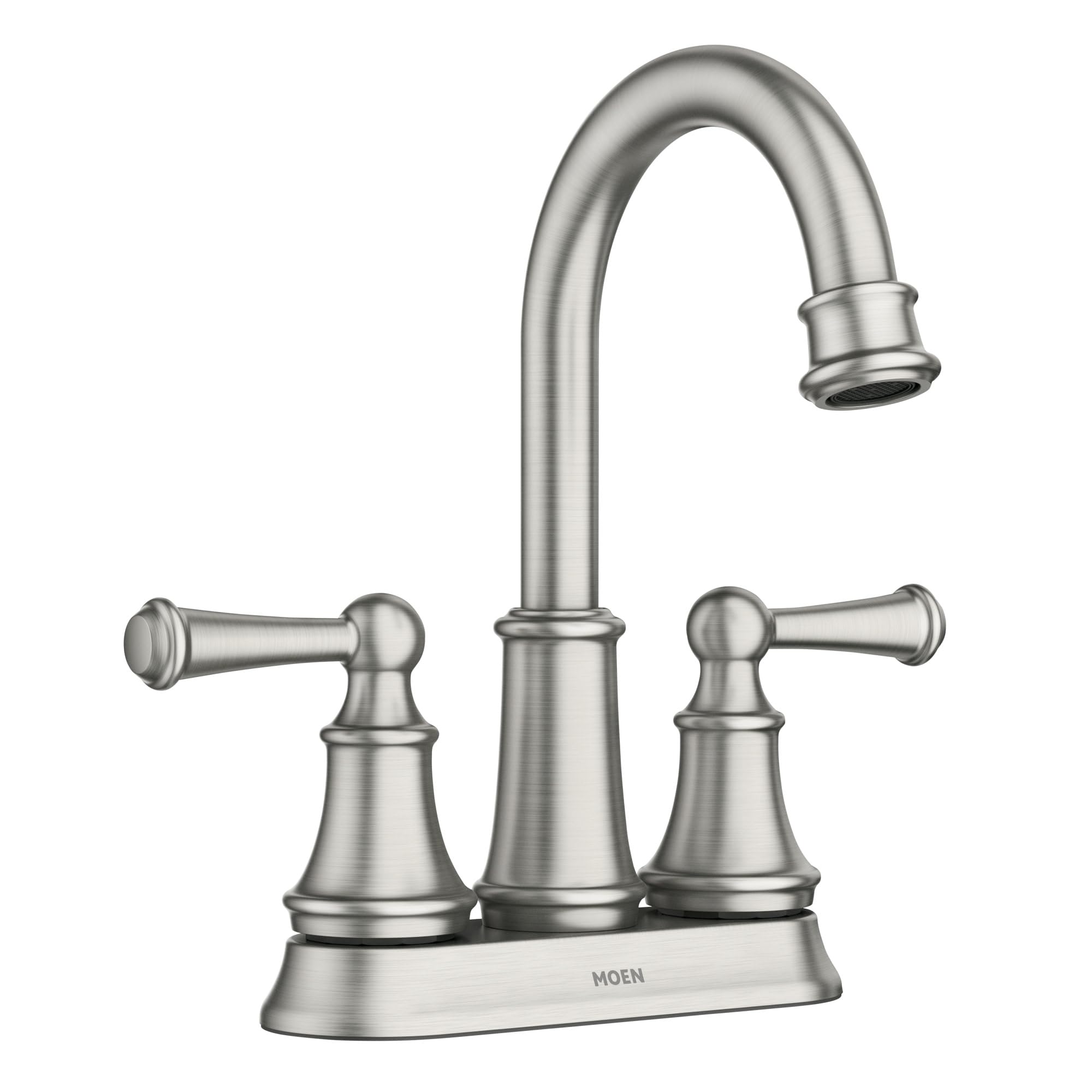 Moen Brecklyn Spot Resist Brushed Nickel Two Handle Centerset Lavatory Faucet 3-Hole Bathroom Sink Faucet 84162SRN