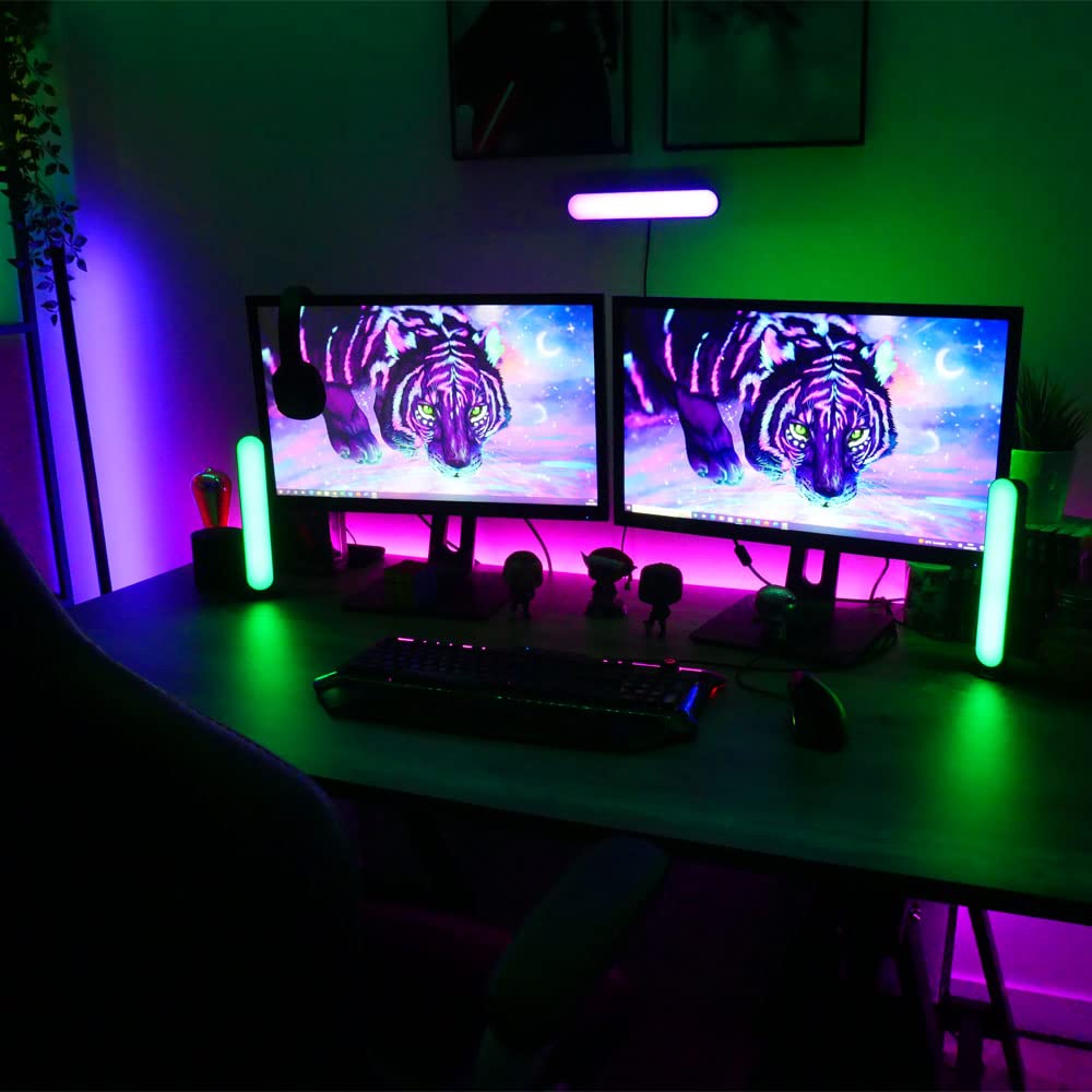 Xanlite Lampa Led RGB synchronizowana z dźwiękiem z 12 trybami światła, 4 muzyczne Htr 27 cm, port USB, sterowanie przewodowe, mikrofon, żywotność 25 000 H, Conso 2,5 W, 3 tryby pojedynczego mocowania