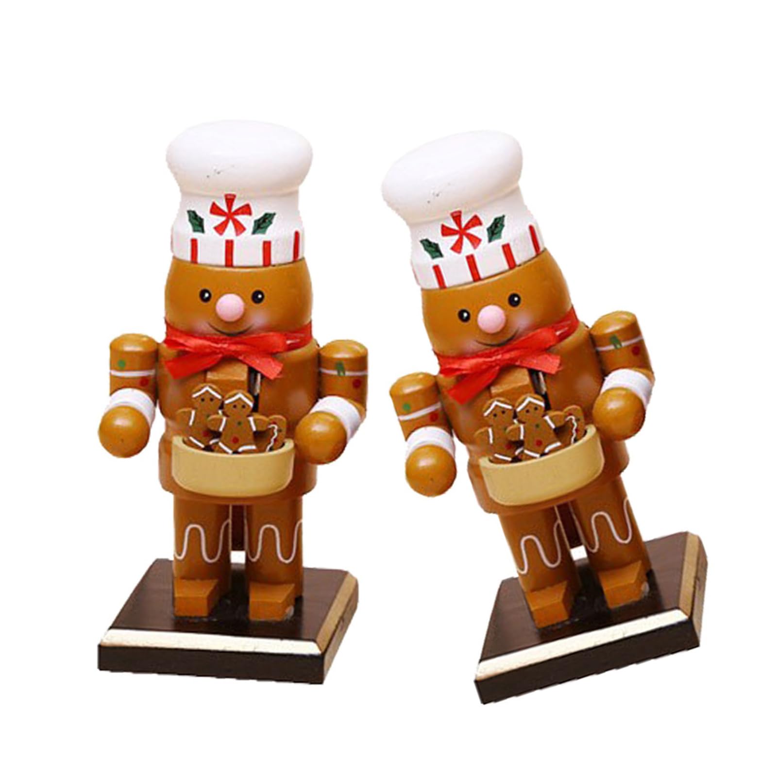 carotoe Strudy Wood Nutcrackers Ornament Holiday Themed Nutcrackers Delicate Tabletop Painted Wood Christmas Ornament Holiday Accent
