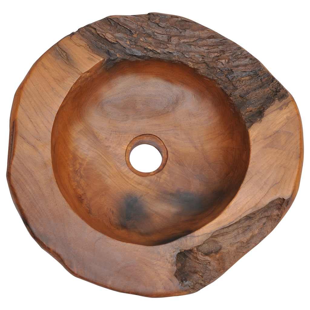 Generisch Becken Teak Massiv 45 cm,Heimwerkerbedarf,Sanitärbedarf,Sanitärkeramik & Armaturen,Waschbecken & Spülen,Badezimmer-Waschbecken,5.5KG,243475