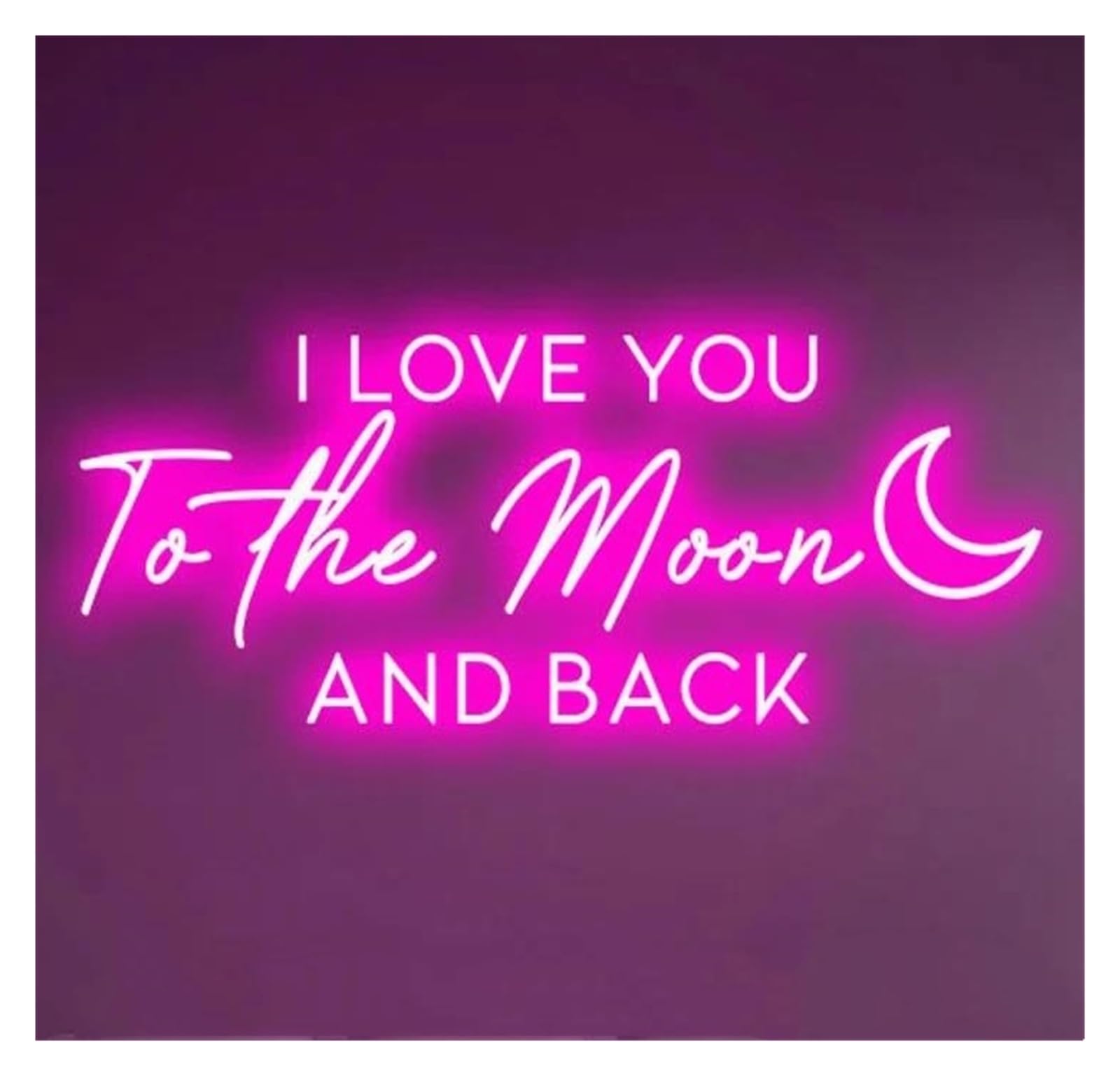 SHOUXI Sign Lamp I Love You to The Moon and Back Neon Sign, Wedding Gift Decoration, Apartment Bedroom Wall Decor 22.83x9.96in(Pink)