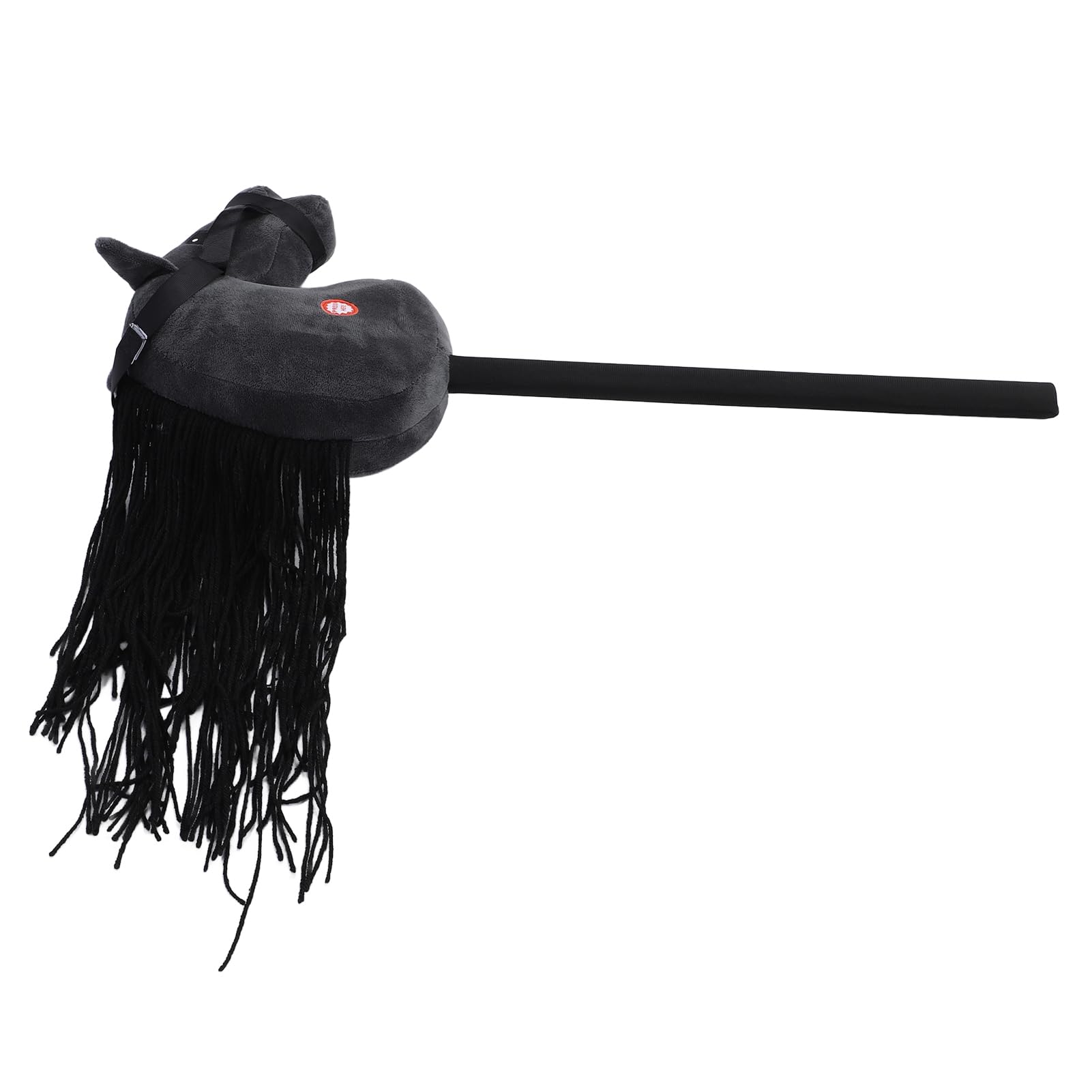 Giocattolo con Bastoncino per Cavallo Testa di Cavallo Morbida in Peluche con Funzione Sonora per Bambini Regalo di Gioco Interattivo da 70 Cm (Nera)
