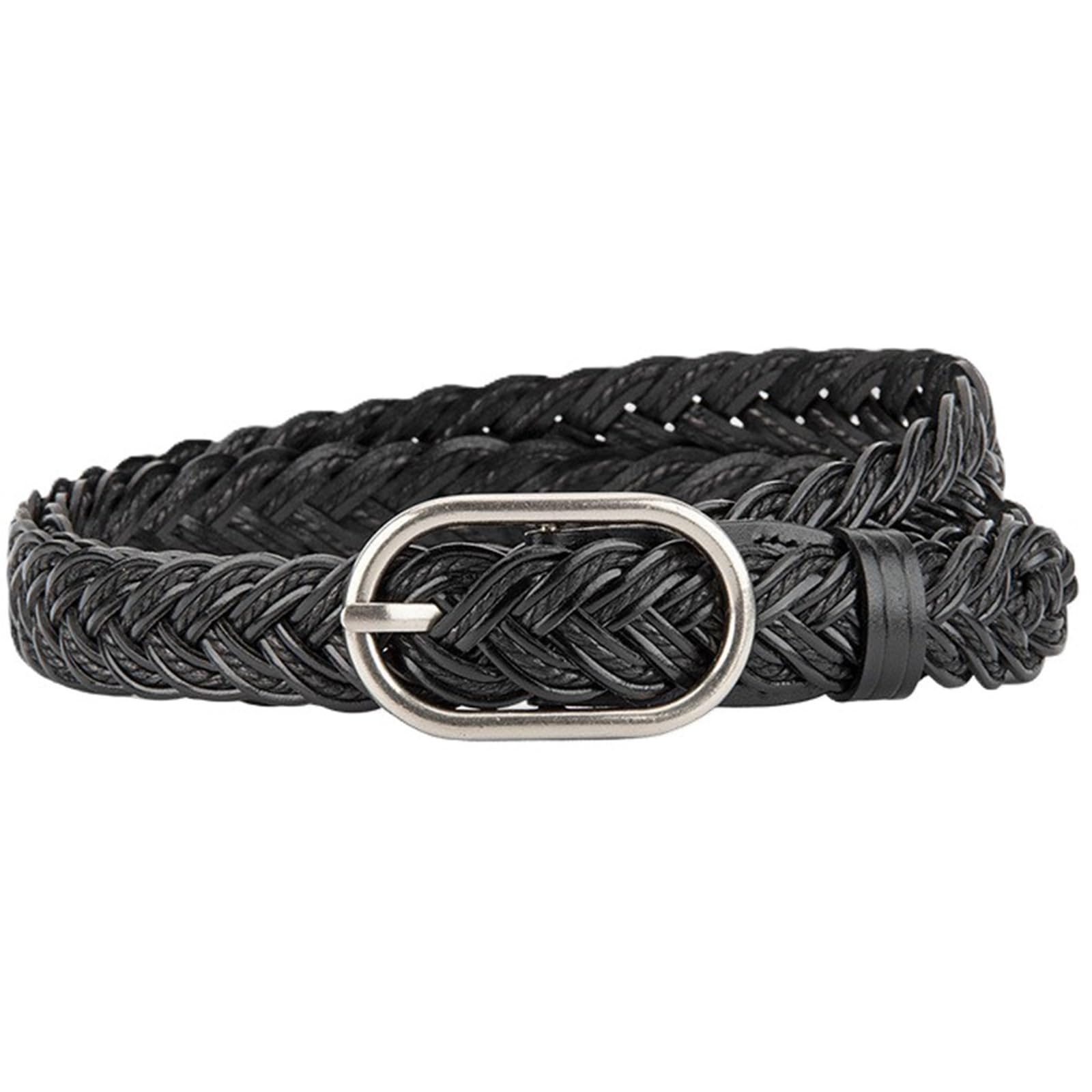 AGUTALITHIC Women's Men's Braided Leather Belt, Fully Adjustable Casual Skinny Woven Strap for Everyday Wear Jeans Pants Golf(110cm/43, A)