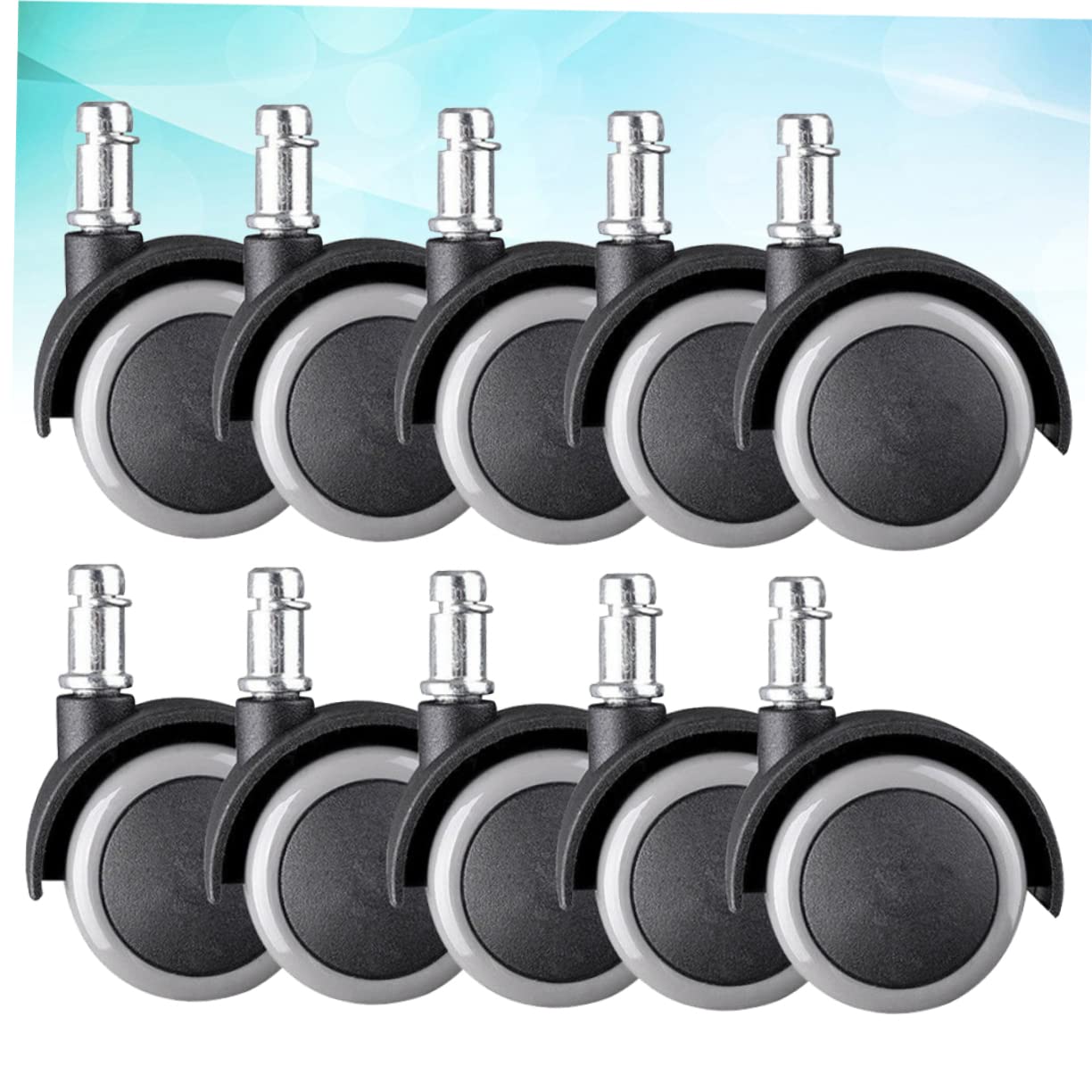 GLEAVI 10pièces Roulettes Pivotantes Silencieuses Et Bidirectionnelles Pour Chaises De Bureau Et Meubles Lot