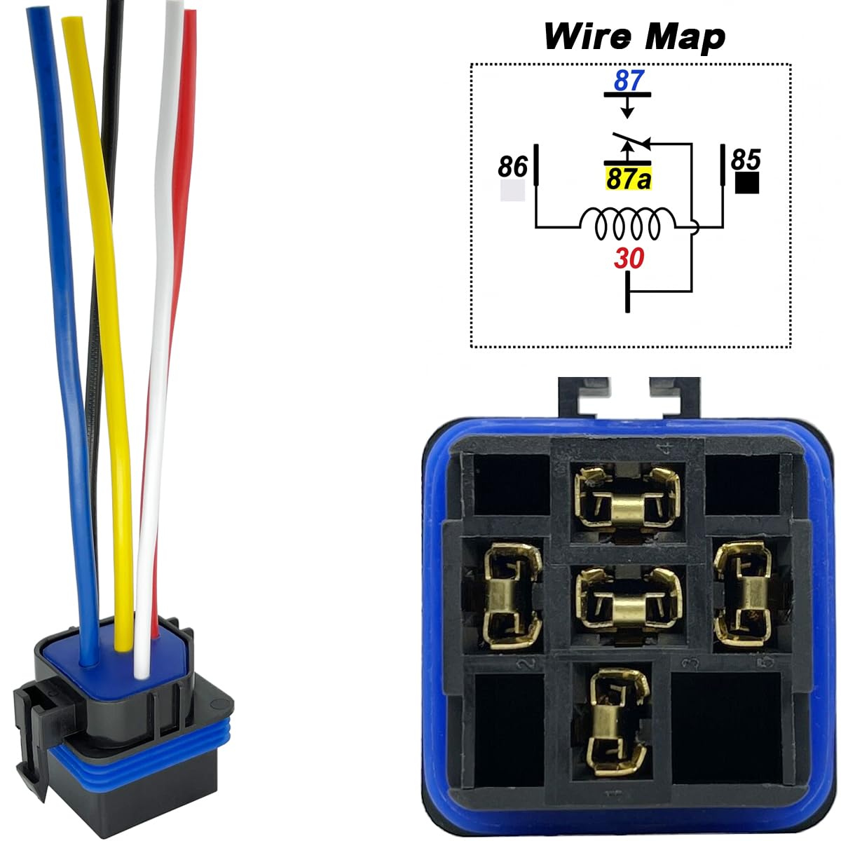 Relés impermeables de 40/30 A, 12 V CC, con diodo integrado, kit de relé automotriz de 5 pines, paquete de 5
