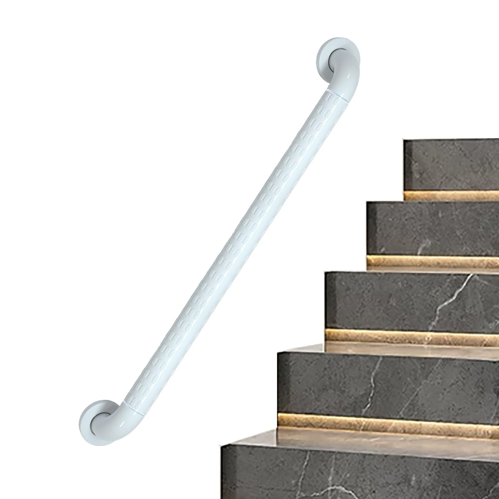 Bathroom Grab Bars Safety Anti Slip Stair Railing Indoor Stair Handrail for Wall(White,50cm)