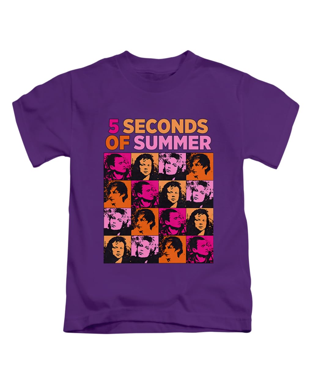 New Spirit Original Unisex Purple 5 Sos, Colourful Boxes Five Seconds Of Summer Novelty Pop Iconictee T-Shirt Funny T Shirt Top