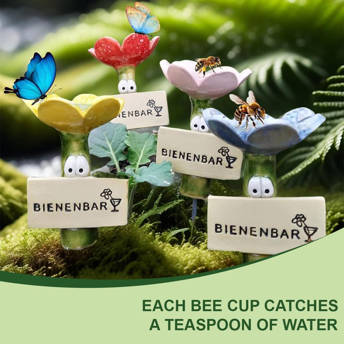 4 Piezas De Tazas Para Insectos Abejas, Bebedero Para Abejas, Bebederos Para Insectos, Decoración De Jardín, Criar Y Alimentar Abejas, Para Apicultores Y Amantes De La Jardinería