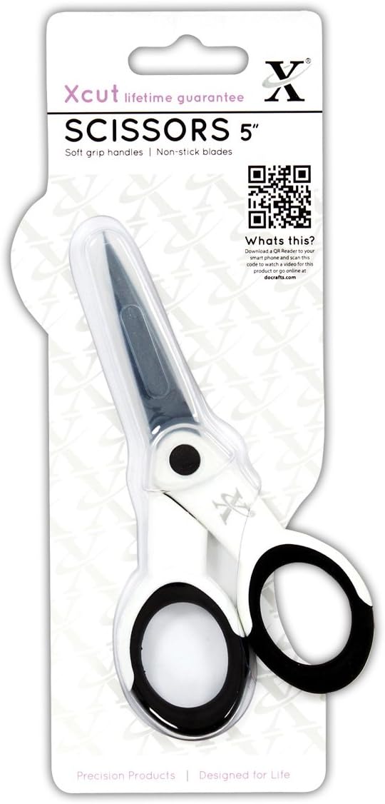 Xcut 5" Precision Scissors, Soft Grip & Non-Stick, Art, Craft Accessories, Stainless-Steel Blade, Multi-Purpose Scissors, Sewing, Fabric, Dress Making Supplies, Crafting, Paper & Card Craft