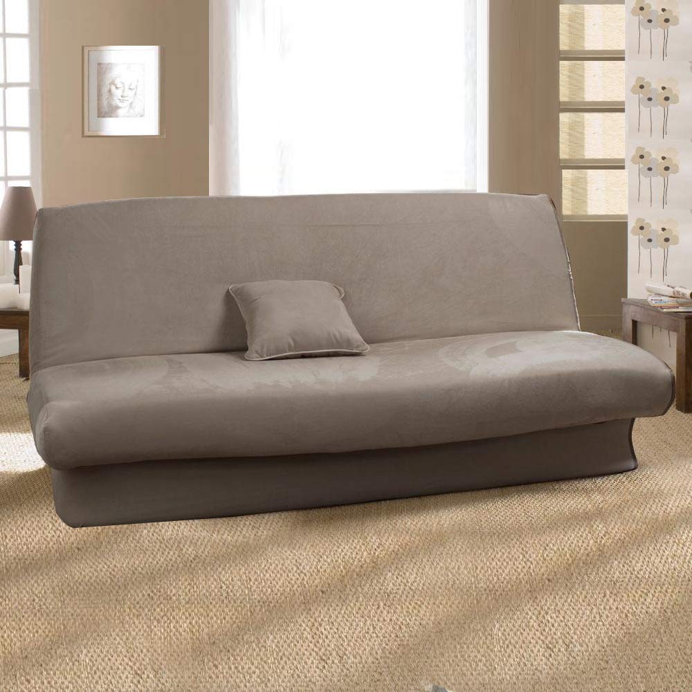 Housse de clic clac extensible 120-200cm Noir Marron
