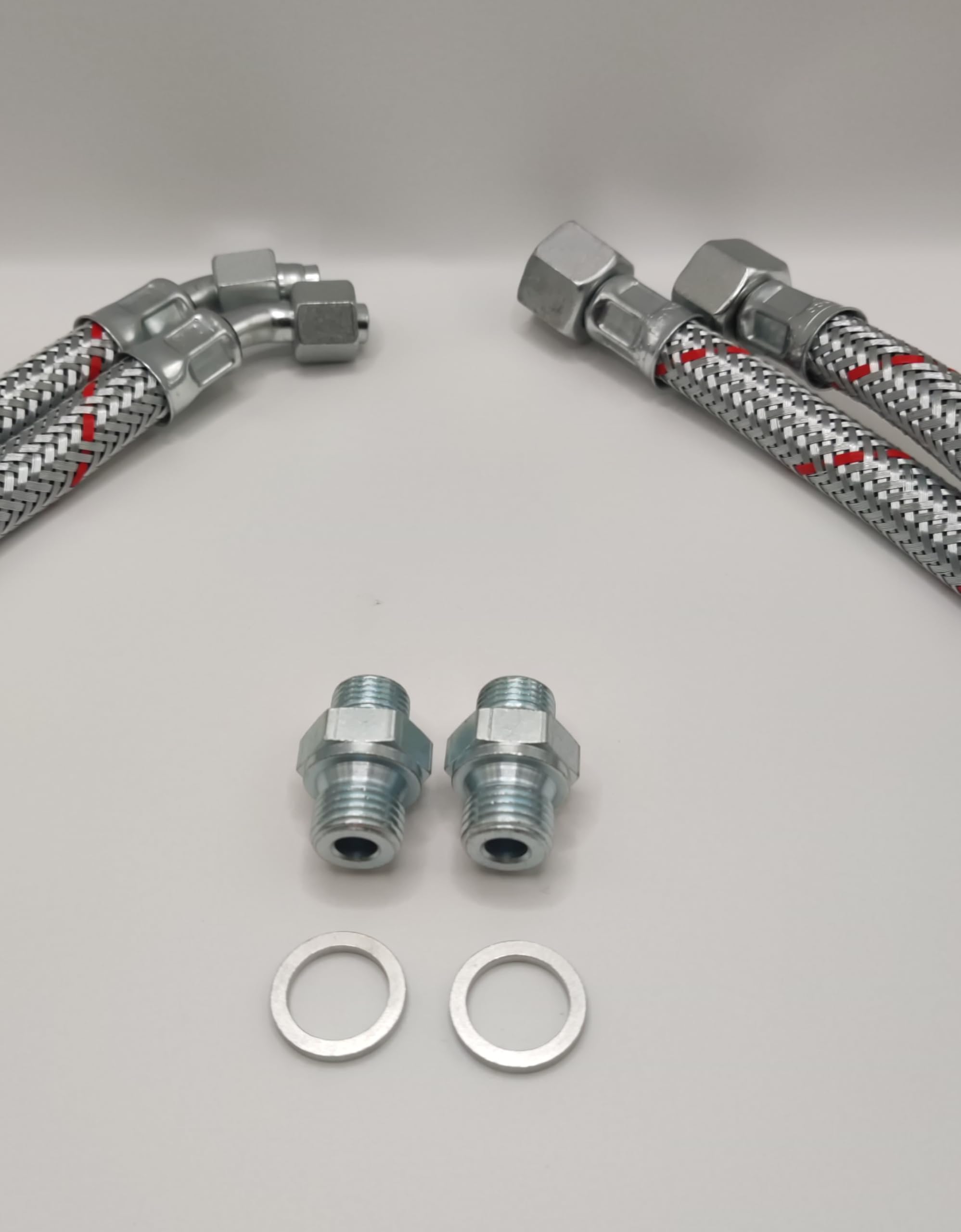 Ölschlauch Set für Viessmann Unit Brenner, mit Pumpennippel und Dichtung, Modell 800522, Stahlflex-Ausführung