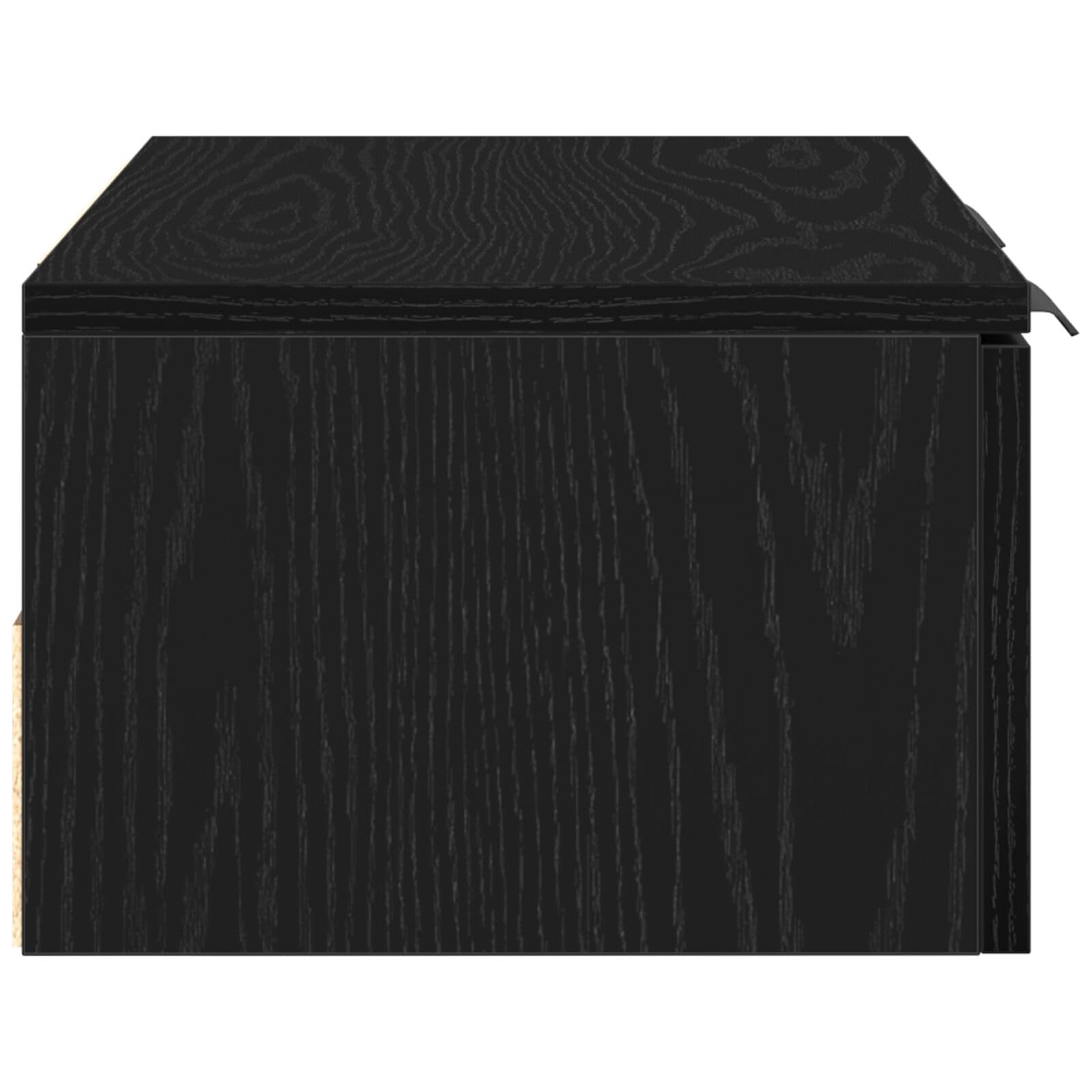 vidaXL Wandschrank Schwarz Eichen-Optik 68 x 30 x 20 cm Holzwerkstoff, Moderner Wohnzimmerschrank, rechteckig, viel Stauraum, Robustes Design, praktische Funktionen, Holz-Möbel