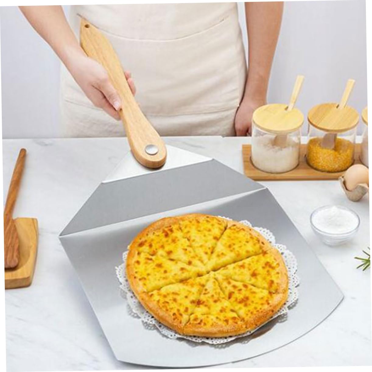 ABOOFAN Pizza Transfer Spatel Faltbar Für Zuhause Kuchenspatel Küchenschaufel Backzubehör Pizza Spatel Schaufeln Einfach Zu Verstauen Zum Transportieren Von Gebackenem Kuchen