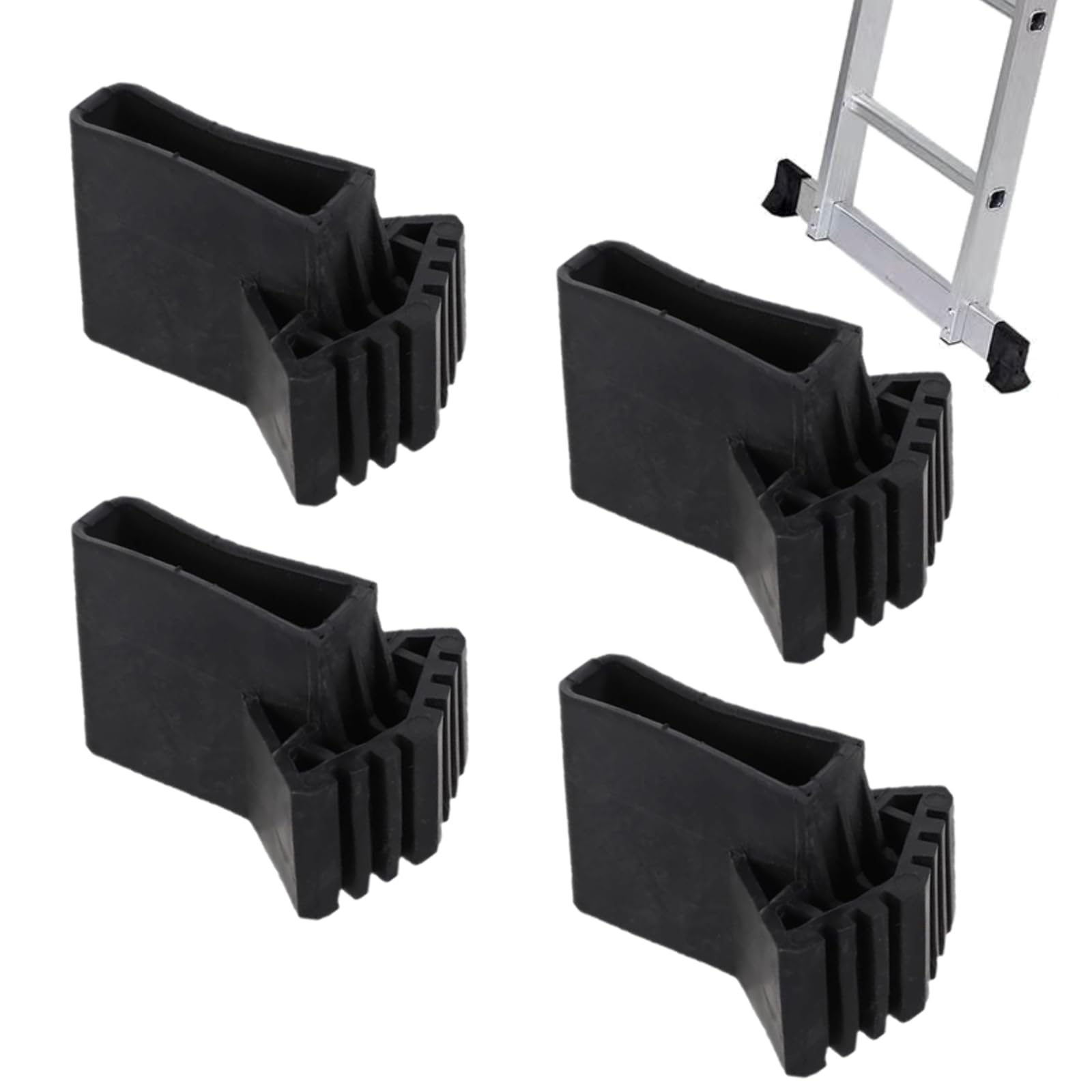4Pcs Ladder Feet Covers, Non-Slip Rubber Pad Foot Stabiliser for Step Ladders Universal Extension Ladder Folding Ladder Accessory