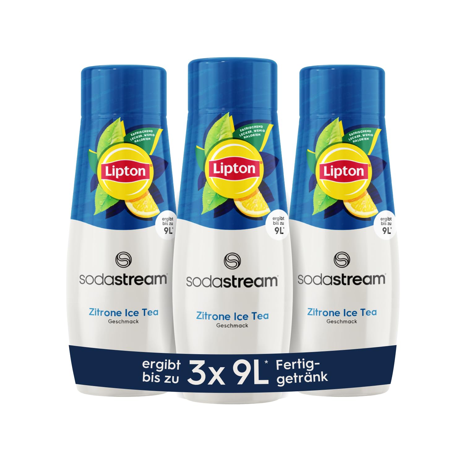 SodaStream Sirup 3x Lipton Ice Tea Zitrone, 1x Flasche ergibt 9 Liter Fertiggetränk, Sekundenschnell zubereitet und immer frisch, 3x 440 ml