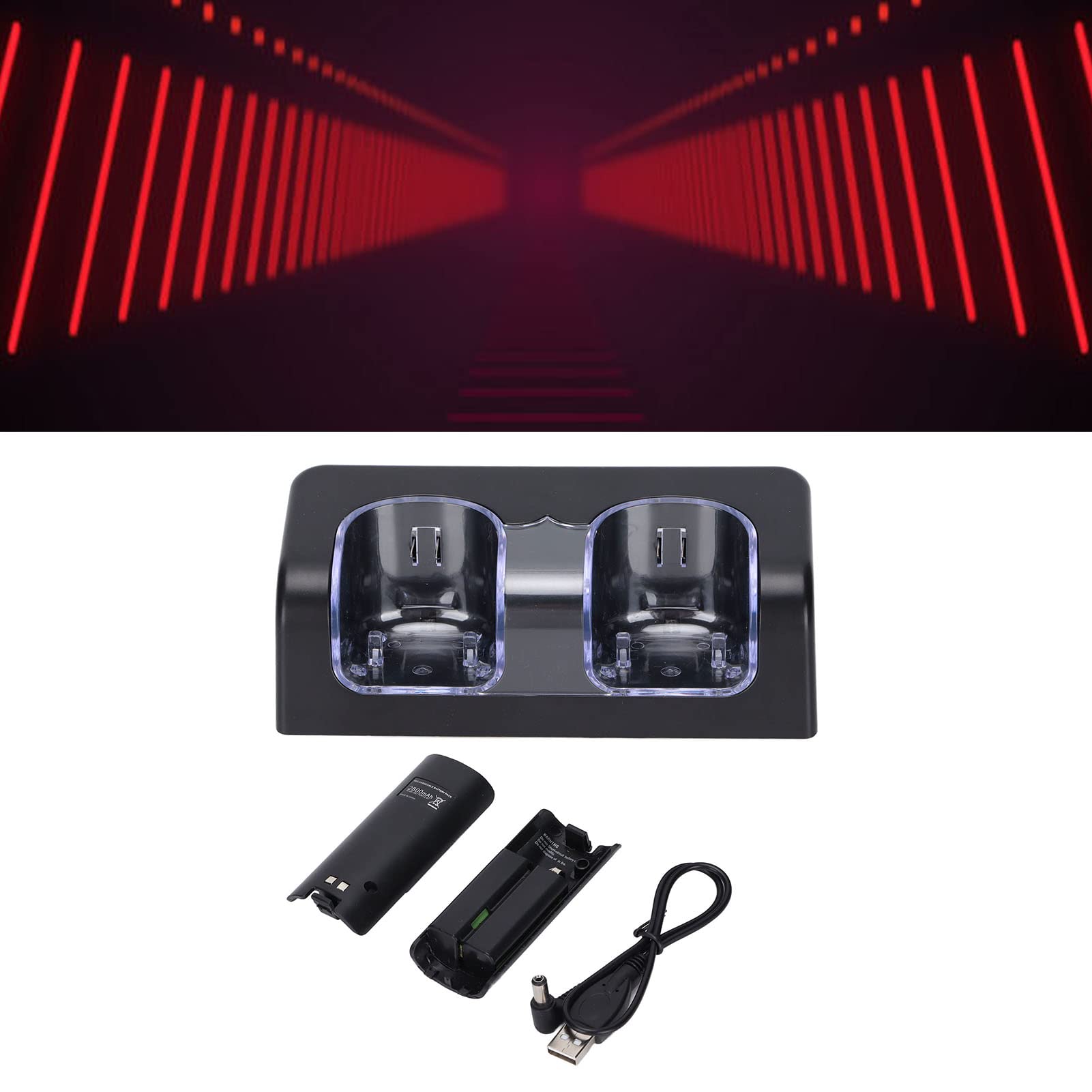 Dock di Ricarica per Controller, Caricabatterie Remoto con Cavo di Alimentazione Dock Stabile per Doppia Stazione di Ricarica Portatile per Batteria del Telecomando del Gioco
