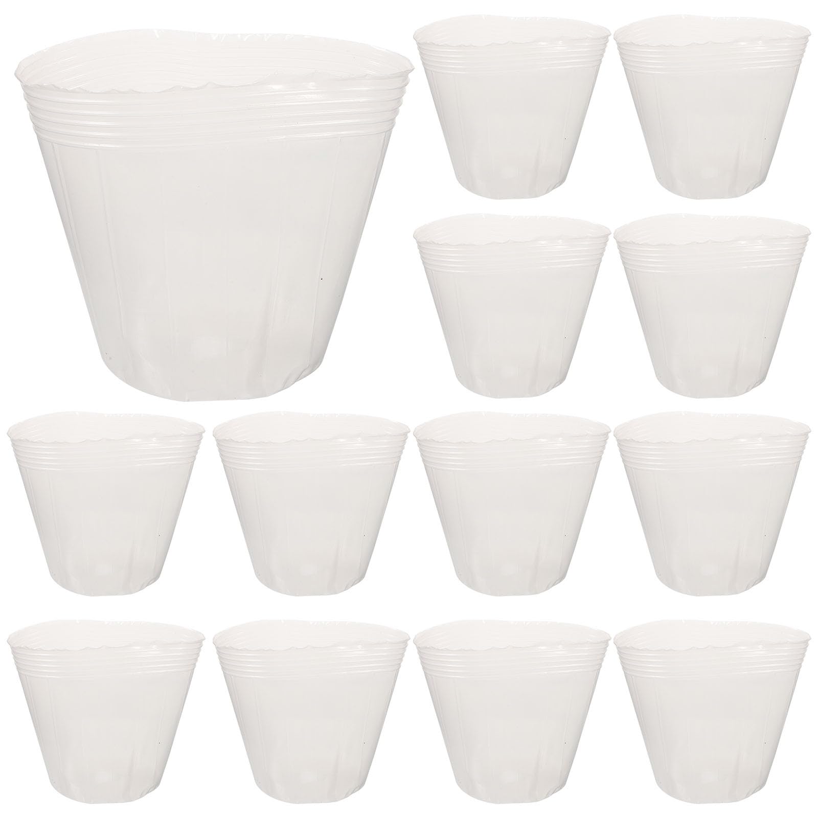 Toyvian Plant Pot Liners 10Pcs Plastic Drainage Inserts for Flower Pots Suitable for Balcony and Garden Planting