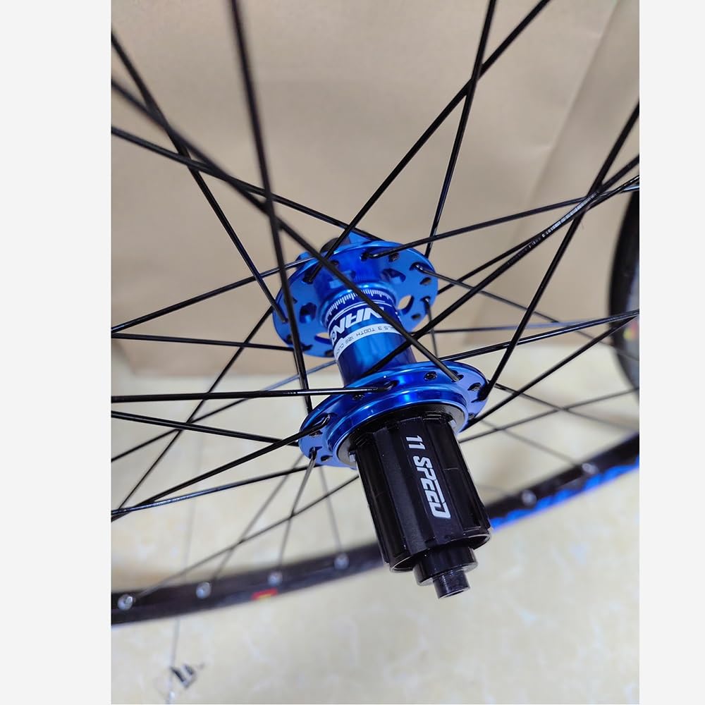 Ruota MTB 26 27.5 29 Pollici Ruote Mountain Bike QR Freno Disco Cassetta 8 9 10 11 12 velocità Mozzi con Cuscinetti Cerchi Lega di Alluminio Leggera (Color : Blauw, Size : 29inch)