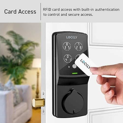 Miniatura 3 de Lockly Secure Plus, cerradura inteligente con tarjeta RFID, cerradura de puerta de entrada sin llave, cerraduras inteligentes para puerta delantera,
