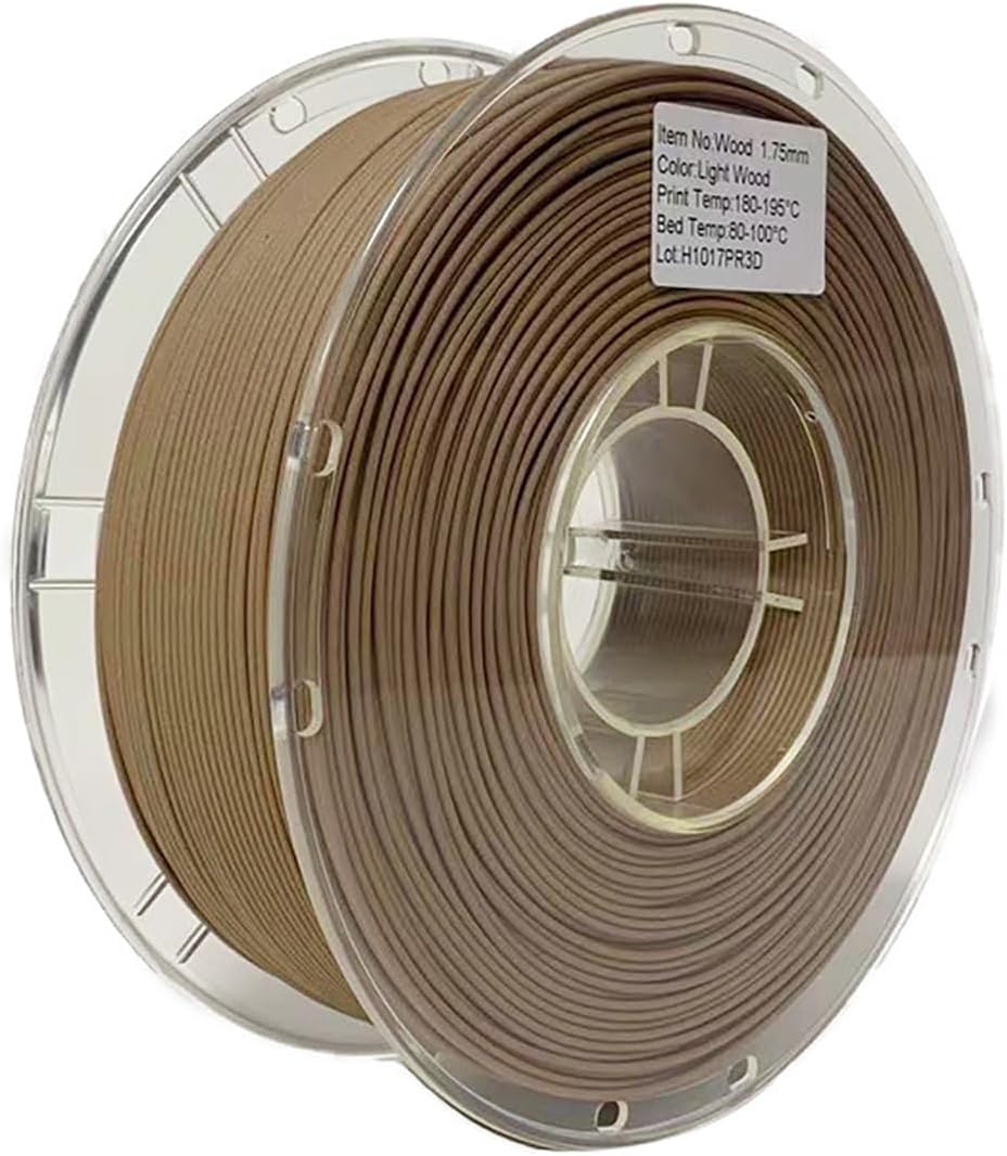 CAKERS 3D Printer Filament Bundle|Wood PLA Filament 1.75mm(+/-0.03mm)|Neatly Wound 3D Printing Filament|3D Printer Supplies Accessories,Oak Color,PLA 1KG(2.2LB)