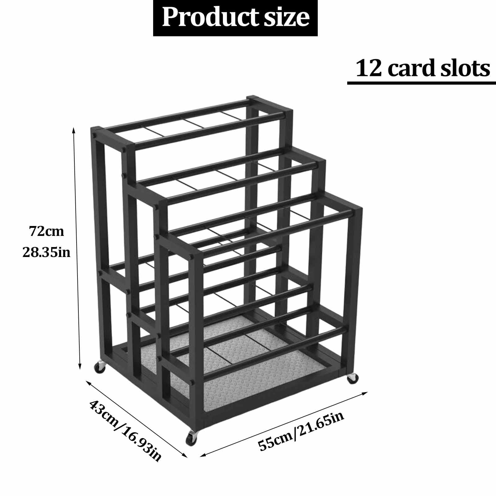 Porta-progetti a 3 livelli con ruote, espositore verticale per poster