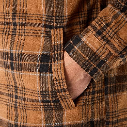 Image of Smith's Workwear Men's Sherpa-Lined Hooded Flannel Shirt-Jacket