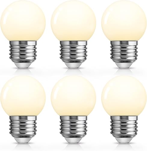 Bombilla LED roja, bombillas LED G45 de Navidad, equivalentes a bombillas de tocador de colores de 15 W, luces rojas de 1 W de bajo vatio, base E26