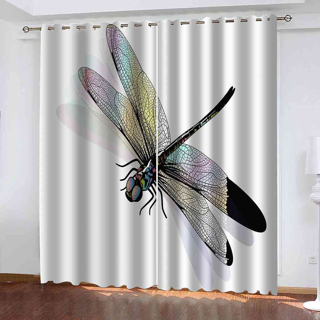Rideaux occultants contre le bruit et la chaleur, protection thermique libellule 3D