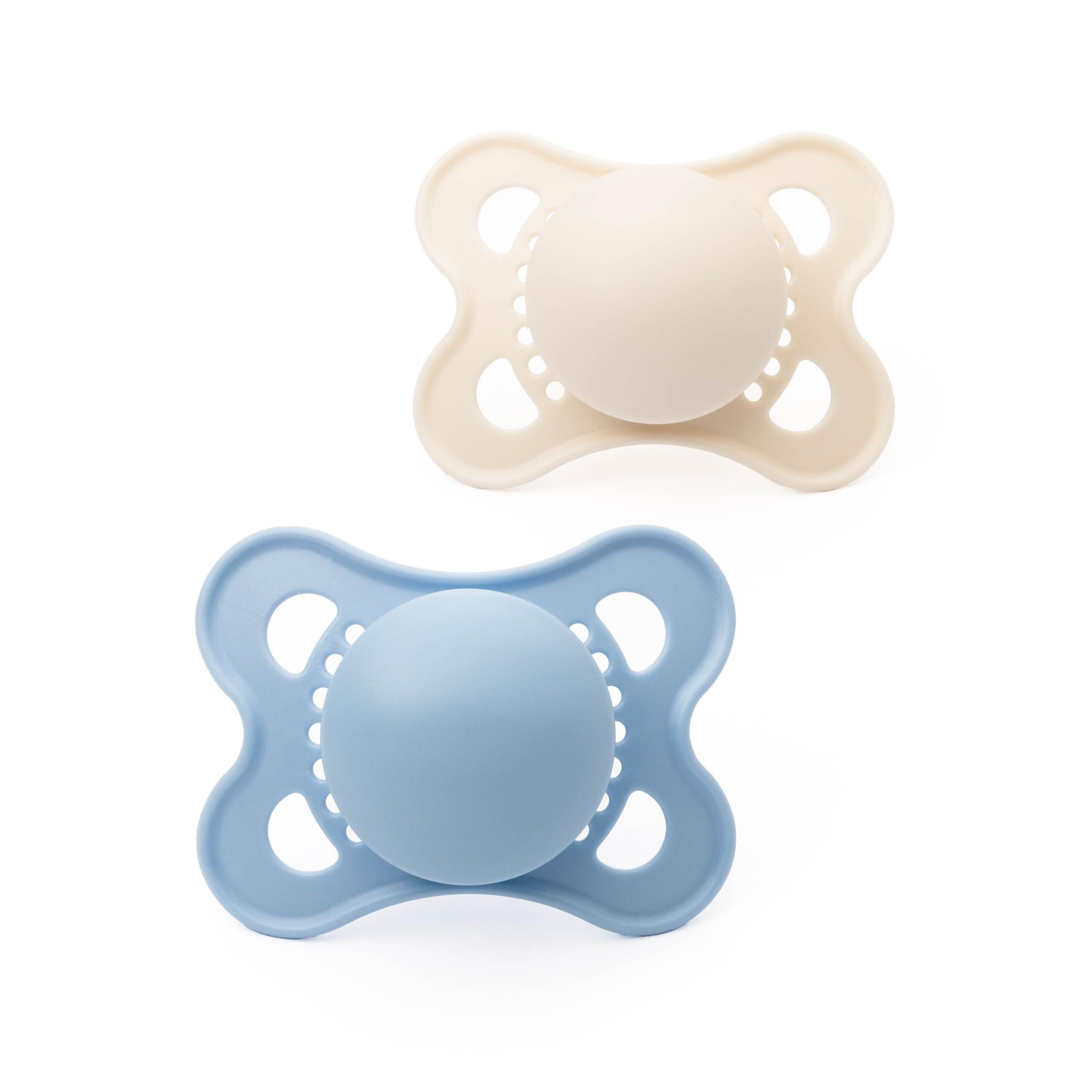 MAM Original Soothers | 0-6 Months | 2 Pack | Comes in Dummy Steriliser Case | Sustainable Materials | Baby Accessories for Newborn | Blue (Various Designs)