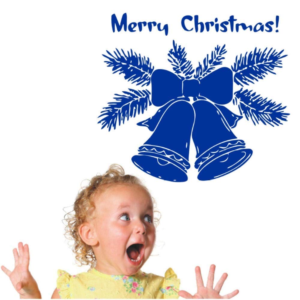 Large Christmas Jngle Bells Vinyl Wall Sticker Merry Christmas Home Room Newly Decorative with Quotes Wall Decal Mural -55X85Cm