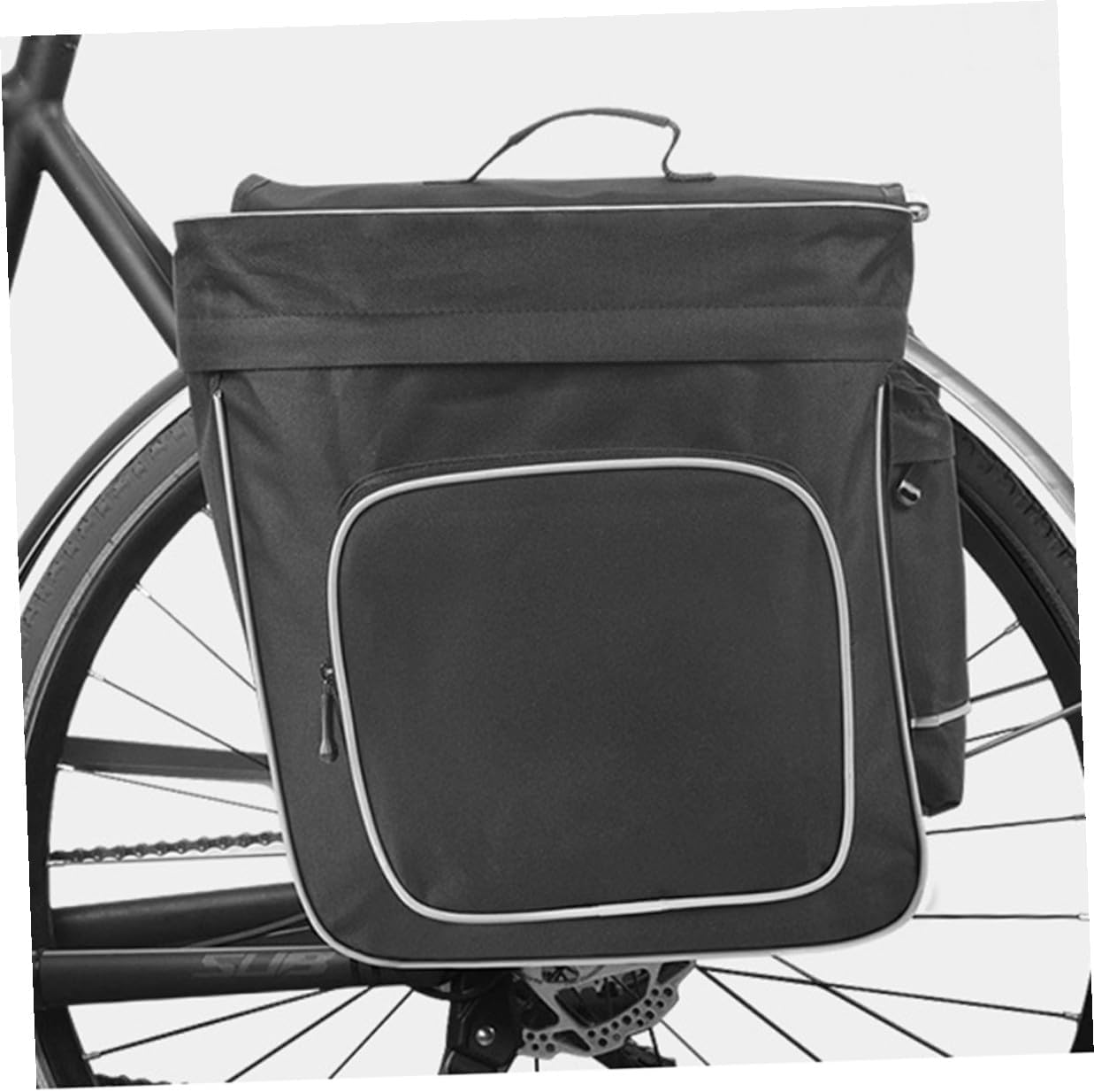 Double-tail Bike Pannier Bag Large Capacity Rear Seat Cycling Carrier with Carry Handle and Stable Fixed Ring Clasp for Easy Installation and Removal