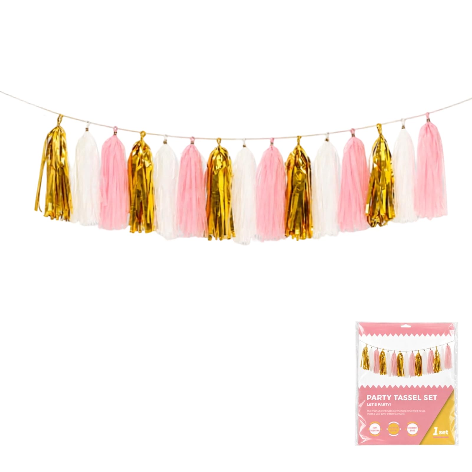 PBIYXQC Backdrop Garland, 15 Strung Tassels with Layered Fringe, 13.77in for Wall and Doorway Decor Fringe Backdrop Wall Doorway Dessert Table Celebration Event Display Decor Photo