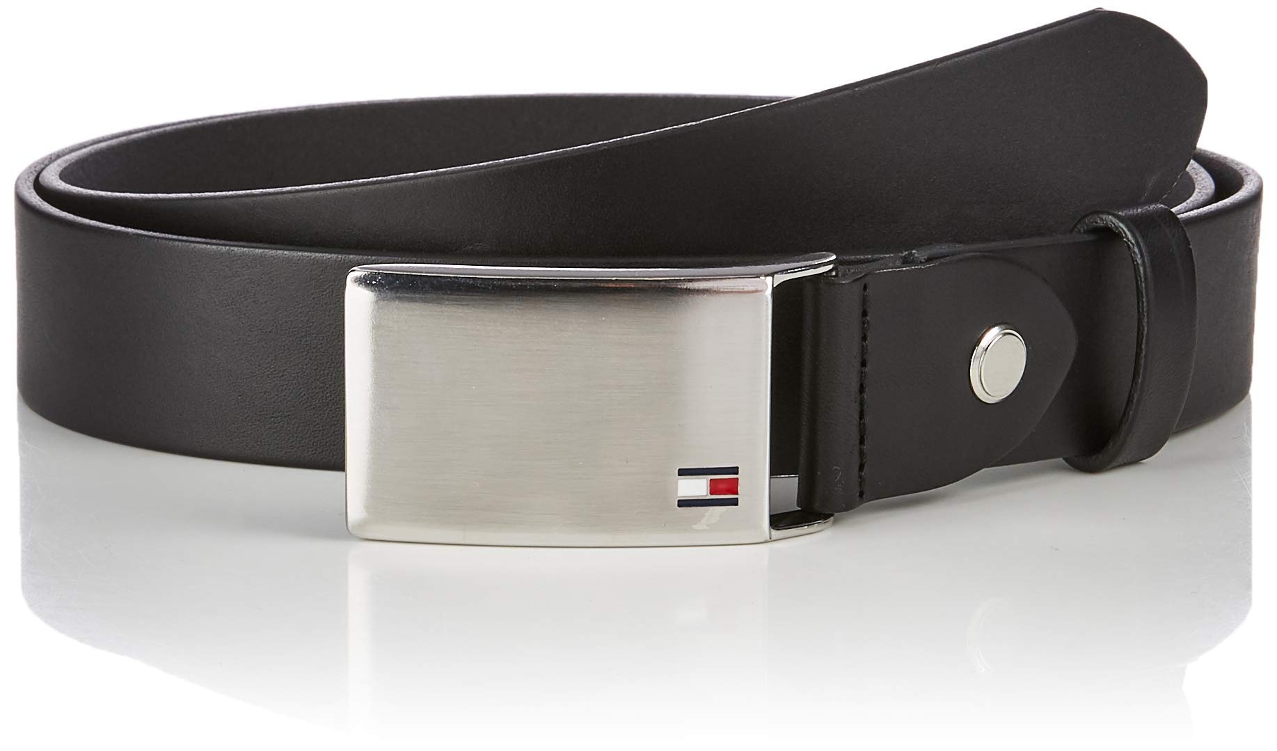 Tommy Hilfiger Herren Gürtel TH Plaque Belt 3.5 Adj Ledergürtel