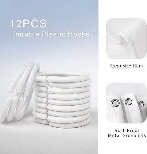 Miniatura 4 de Riyidecor Cortina de ducha para niños con diseño de ballena oceánica, 60 pulgadas de ancho x 72 pulgadas de alto, diseño de animales de dibujos