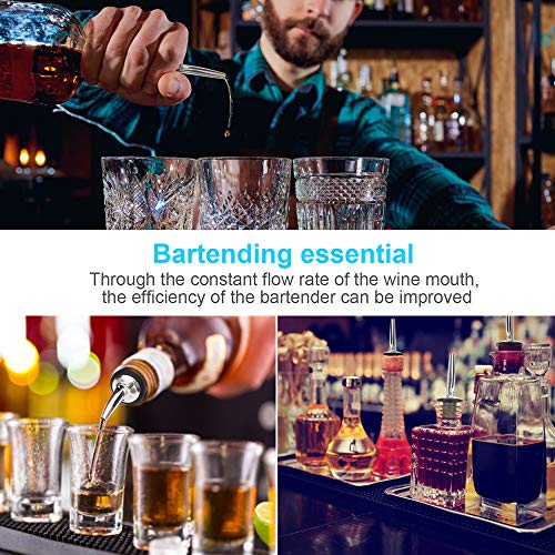 12Pcs Liquor Bottle Pourers, Premium Liquor Pourers, Stainless Steel Olive Oil Spout, Speed Pour Spouts For Liquor Bottles, Bottle Pourers For Alcohol, With Sealed Dust Caps #TOP4