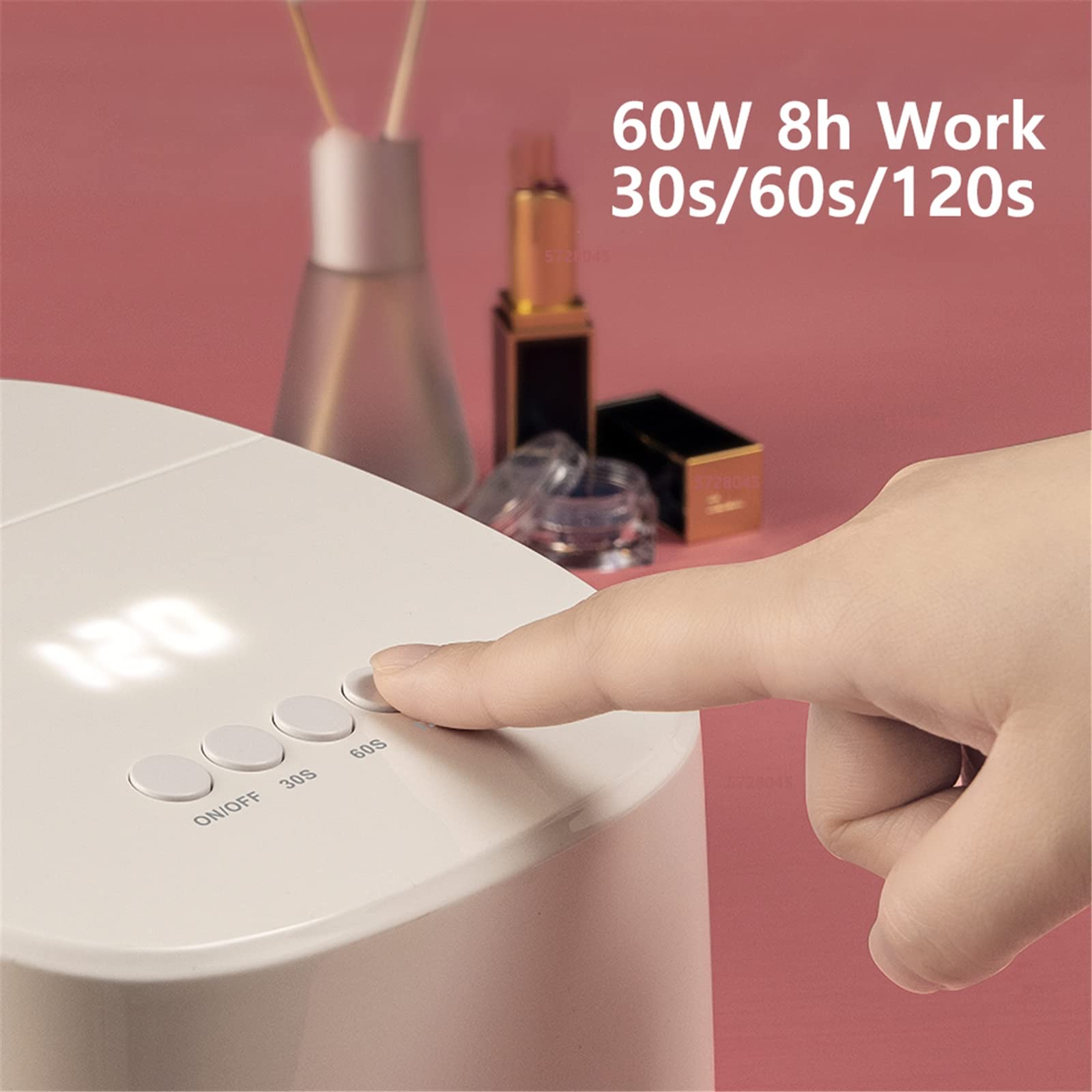 ZYC Lampada per Unghie a LED Senza Fili UV 60W Ricaricabile 8000mAH Lampada Gel Senza Fili Lampada per Unghie Smalto per Unghie Lampada arricciacapelli per Tutti Gli smalti per Unghie in Gel