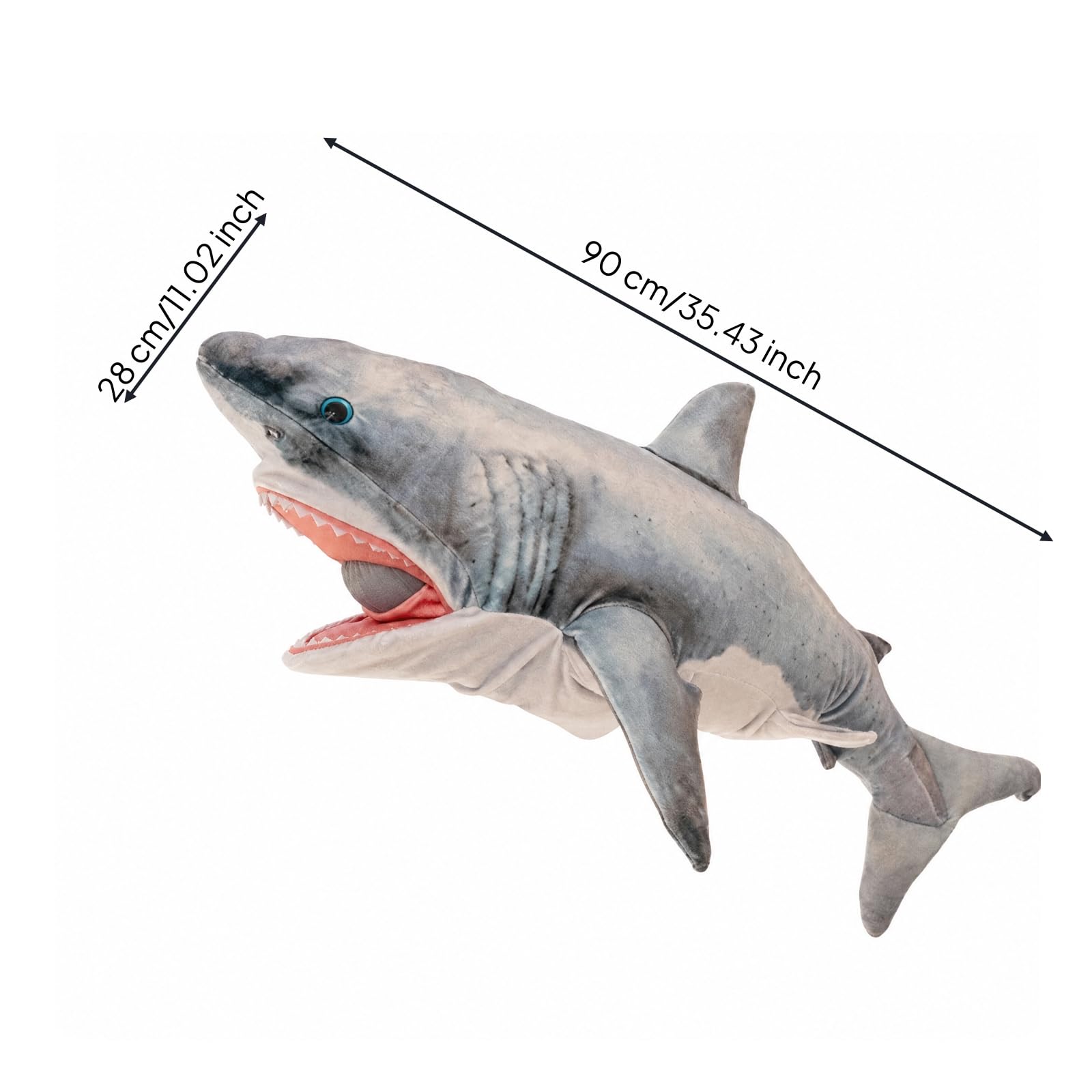 Peluche con Bocca Aperta Soffice a Forma di Decorativo per Area di Gioco, Tema Marino, 90CM, Burattino