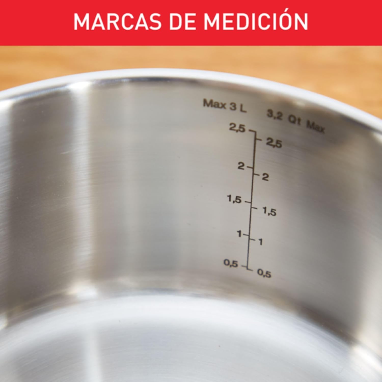 Tefal Duetto On - Juego de 2 Ollas 20/24 cm + Cacerola 16 cm + 3 tapas de cristal, Apto inducción, Acero inoxidable 18/10, 10 años de garantía, Base 3 capas, Marcas de medición