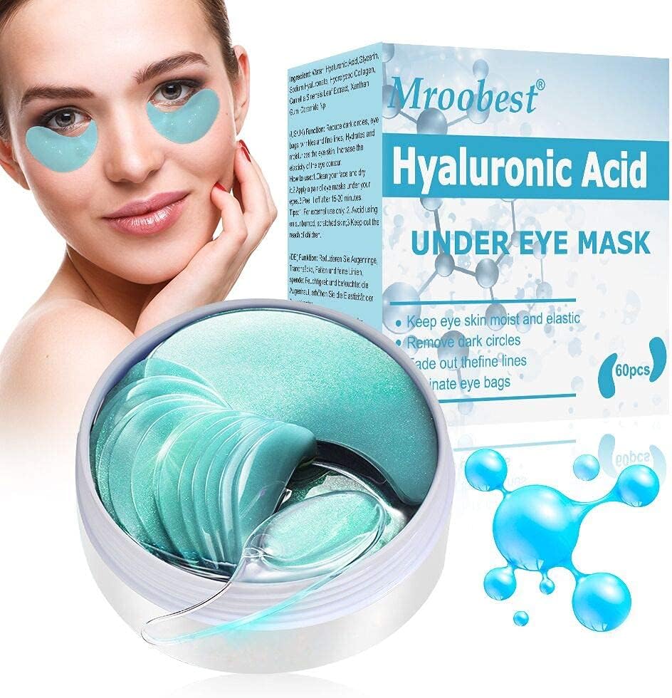 Mroobest Under Eye Patches, Eye Treatment Mask, Collagen Eye Mask, Under Eye Mask with Anti-Aging Hyaluronic Acid for Reducing Dark Circles Puffiness Wrinkles, Under Eye Bags Treatment - 30 Pairs
