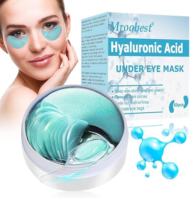 Under Eye Patches, Eye Mask for Dark Circles, Collagen Eye Mask, Eye Treatment Mask, Hyaluronic Acid Moisturizing Eye Mask, For Puffy Eyes, Dark Circles, Eye Bags, Improve Lines and Wrinkle - 60Pcs