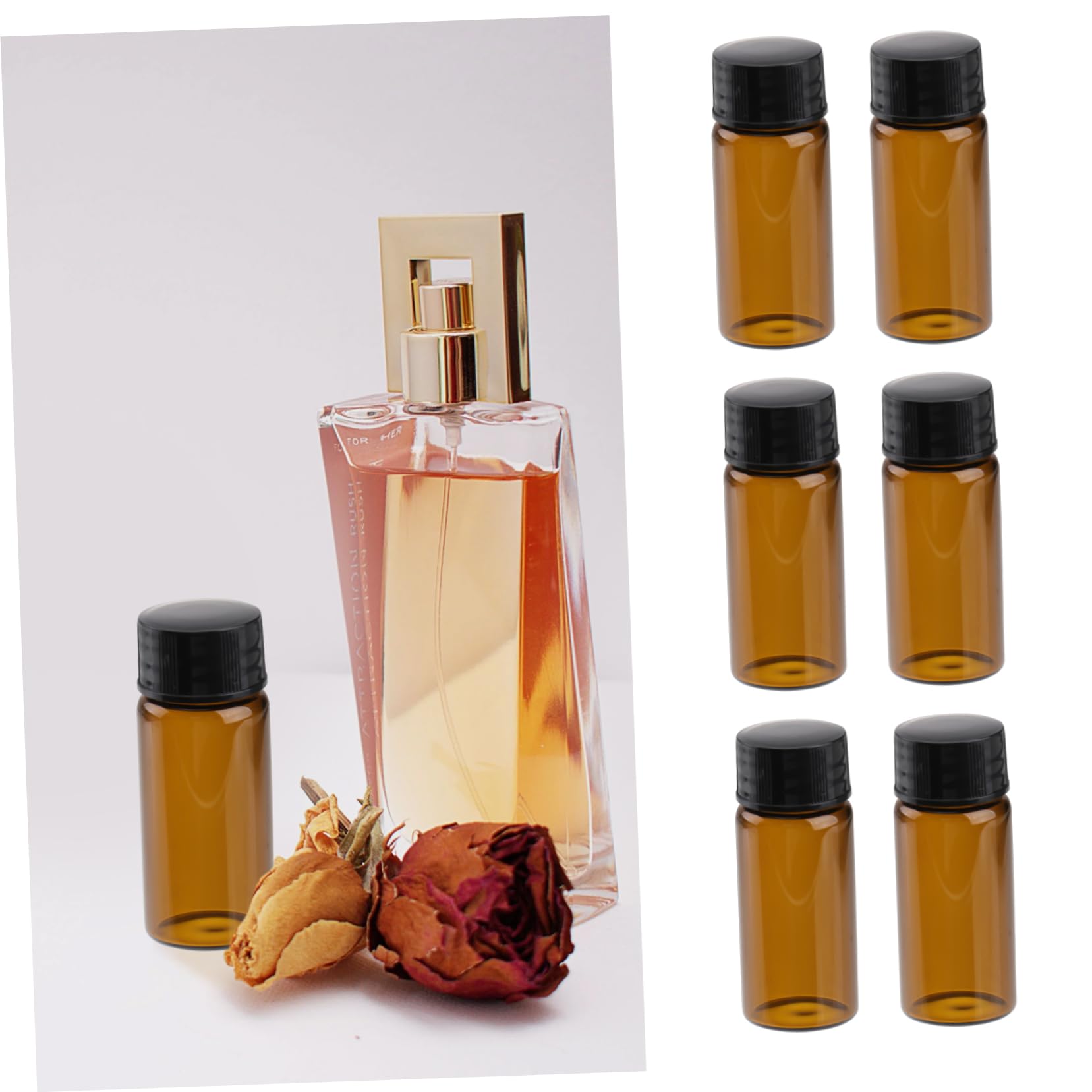 Beatifufu 15pcs Reagent Sample Bottles 10ml Essential Oil Glass Bottles Leakproof Screw Top Design