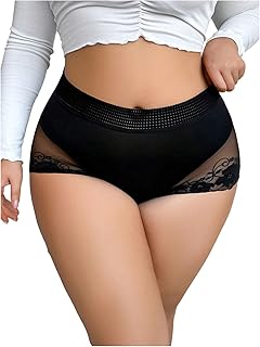 Braguitas de malla floral para mujer, talla grande, transparentes, hipster, tiro alto, ropa interior atrevida