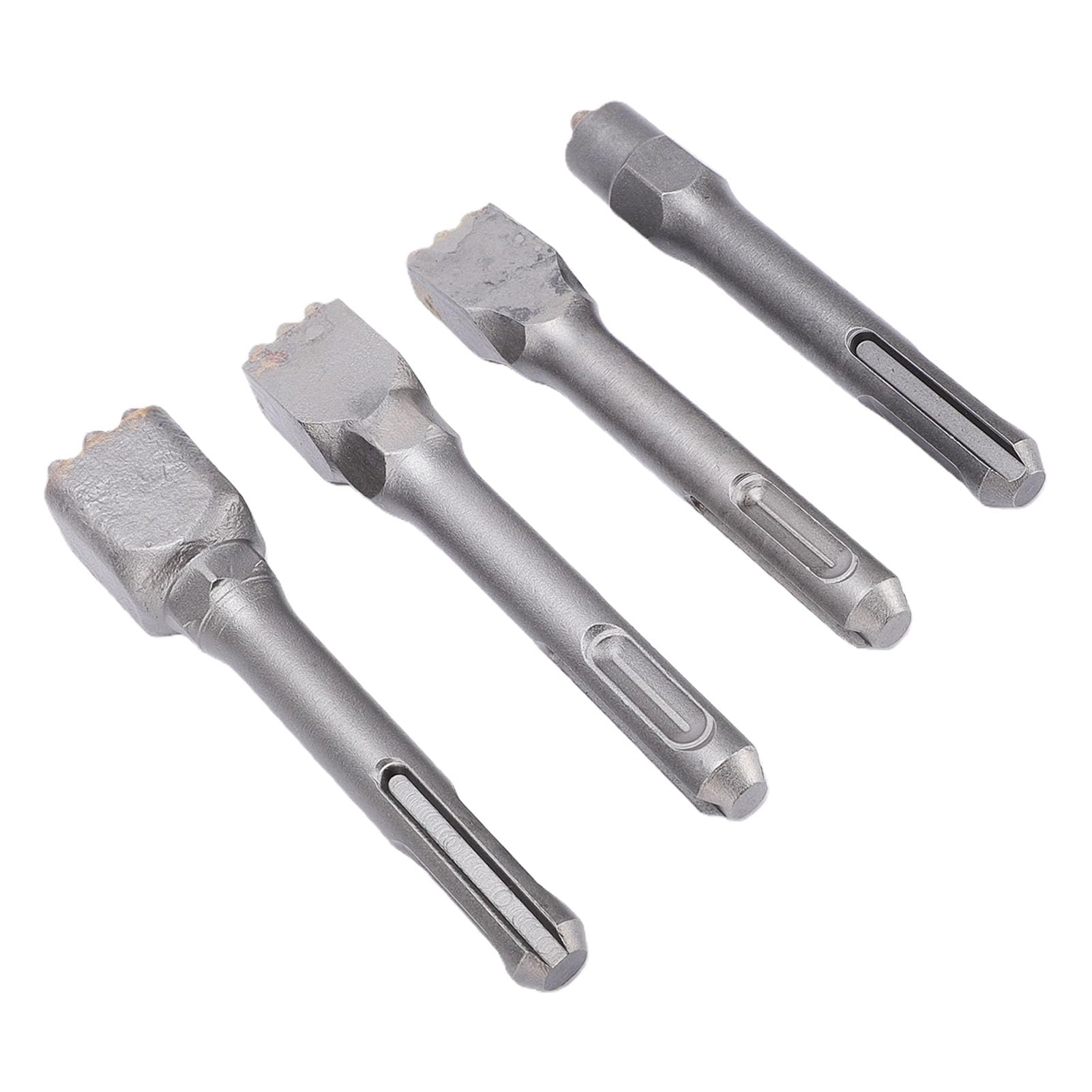 Set di Punte per Scalpello a Martello in Metallo Duro 4 Pezzi per Sgrossatura e Rimozione del Rivestimento del Calcestruzzo con Gambo Tondo a Doppia Fessura 3 4 6 9 Punte