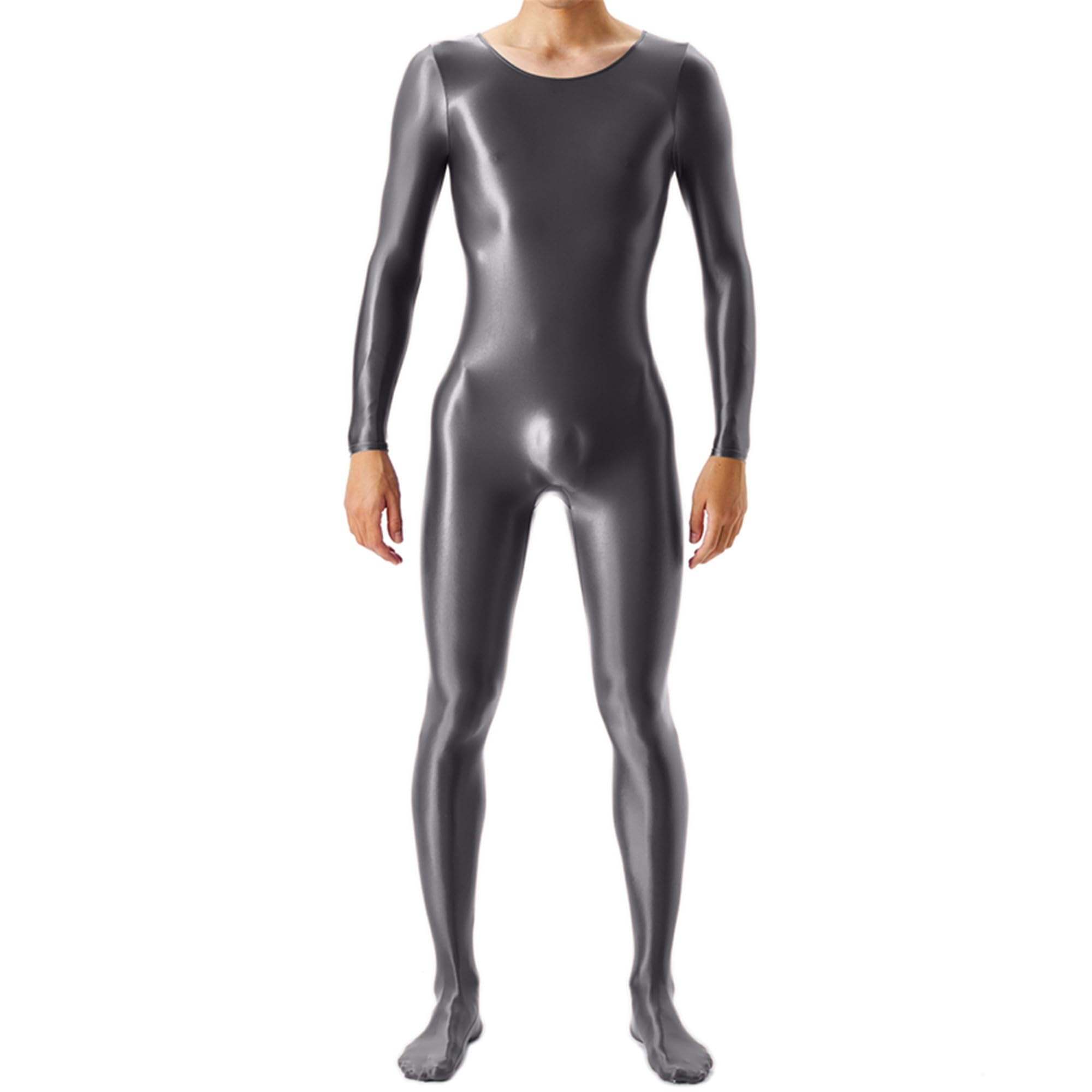 ボデースーツエロ 112-76-38 ツヤツヤ 光沢 メンズ 全身 ジャンプスーツ 【ブルー,Mサイズ】男性 コスプレ ボディスーツ エロ セクシー コスチューム .1  - 衣装一式