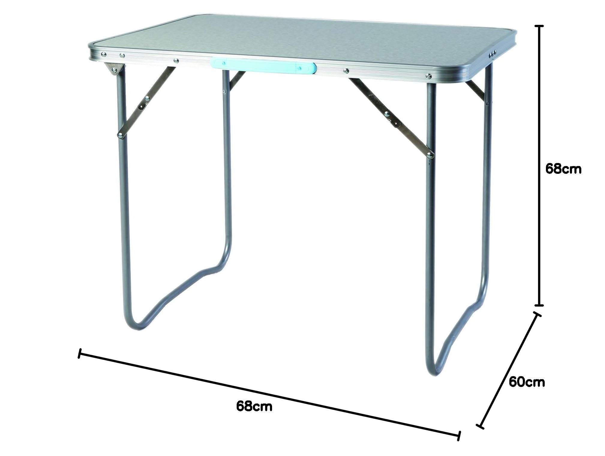 Mojawo 3tlg. Campingmöbel Set Alu Camping L80xB60xH68cm 1x Campingtisch mit Tragegriff + 2 Campingstühle Petrol