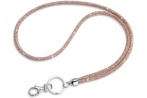 ID Card Holder Lanyard with Crystals for Women