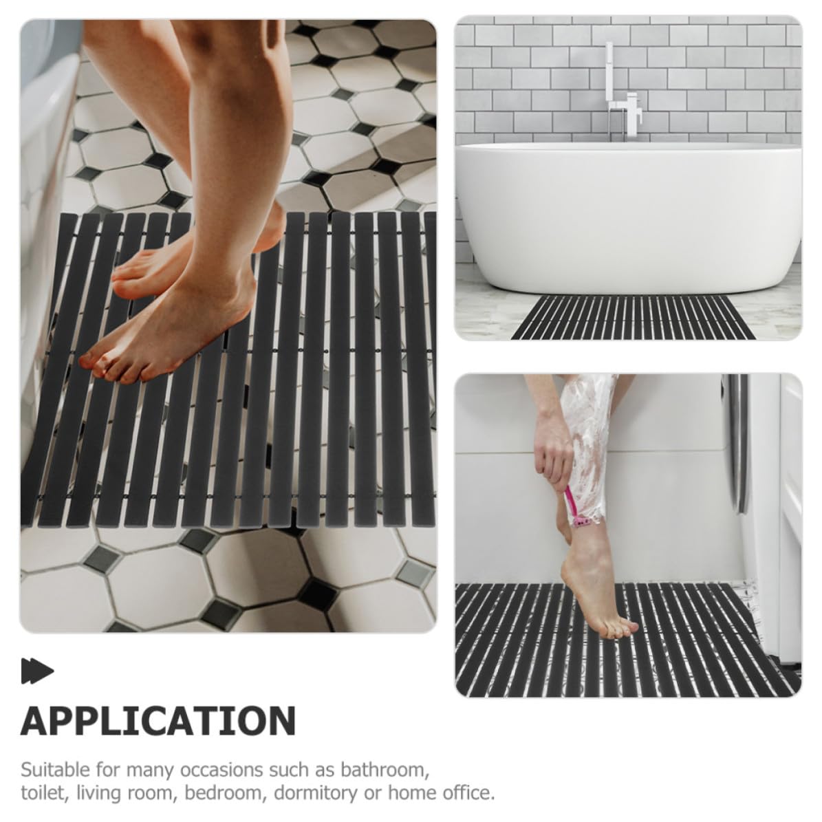 Alfombra Resistente al Desgaste Antideslizante de Bambú para Baño y Ducha Diseño Natural, Adecuado para Cuarto de Baño y Dormitorio