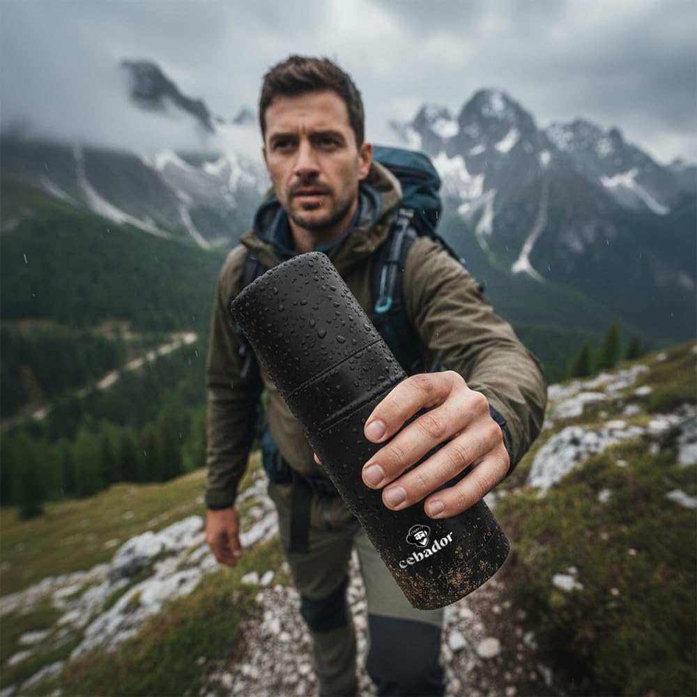 Yerbomos X per yerba mate 450 ml nero | Cebador | Tazza per mate, thermos e bombilla in un unico prodotto | acciaio inossidabile | Design moderno | Accessorio indispensabile per bere la yerba mate